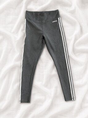 adidas Black Training Leggings with White Side Stripes